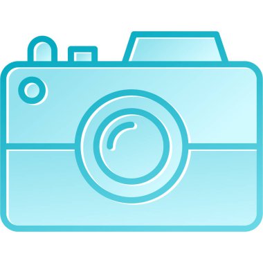 Kamera simgesi. Web için fotoğrafçı vektör simgelerinin özet çizimi