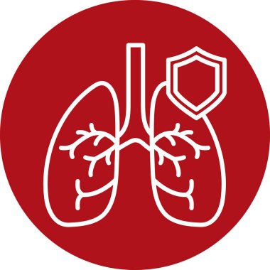 akciğer simgesi, vektör illüstrasyonu