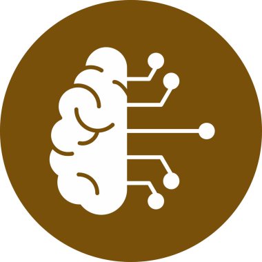 Beyin. Web simgesi basit illüstrasyon