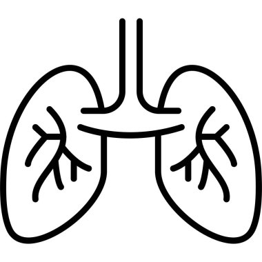 akciğerler insan organı simgesi, taslak biçimi
