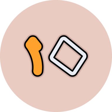 kemik vektörü düz renk simgesi