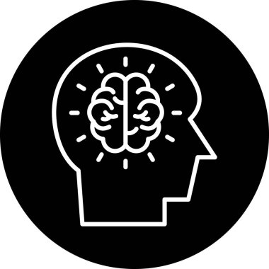 Moda tarzı izole edilmiş arka planda beyin fikir simgesi