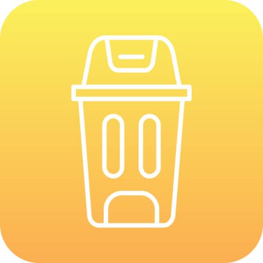 Geri dönüşüm simgesine sahip çöp kutusu, basit vektör illüstrasyonu