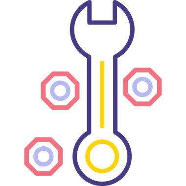 dişli simgesi. Web için tornavida vektör simgelerinin basit çizimi