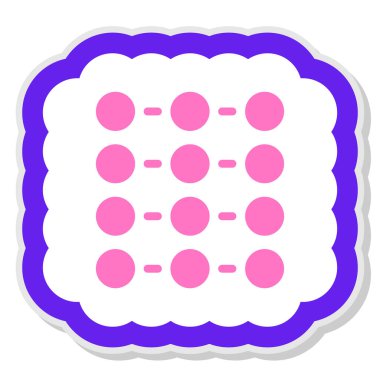 Pembe çörek ikonu. Renkli daire tasarımı. vektör illüstrasyonu.