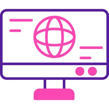 Bilgisayar. Web simgesi basit illüstrasyon