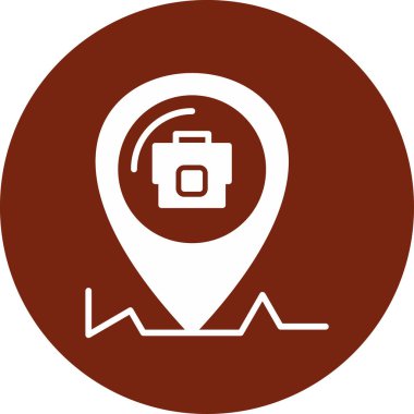 Kamera ikonlu bir harita işaretleyici. düz tasarım biçimi.