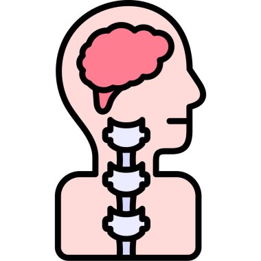 Beyin simgesi, vektör illüstrasyonu