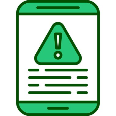 Uyarı mesajı simgesi. özet hata iletisi vektör rengi izole edildi