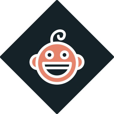 Gri arka planda izole edilmiş modaya uygun düz stil bebek ikonu. bebek ikon vektör illüstrasyonu. Ağ ve logonuz için dizayn.