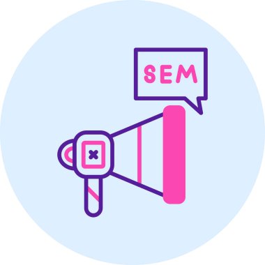 Sem web simgesi, vektör illüstrasyonu