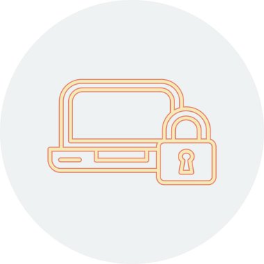 bilgisayar güvenliği asma kilit ikon vektör çizimi