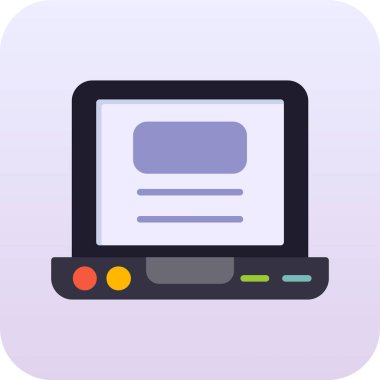 Web simgesi, dizüstü bilgisayarın vektör çizimi, dizüstü bilgisayar