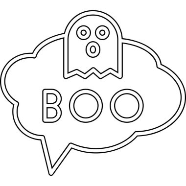 çizgi hayalet simgesi beyaz arkaplanda izole edildi. Cadılar bayramı partin kutlu olsun. Renkli taslak konsepti. vektör illüstrasyonu