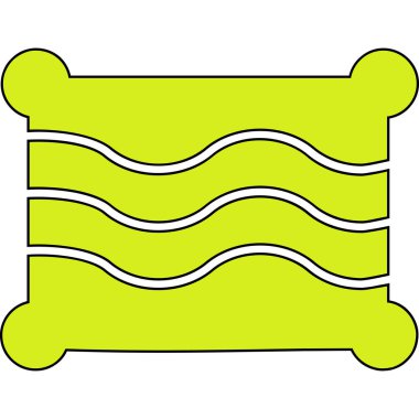 Ahşap masa simgesi vektörünün yeşil ve sarı rengi