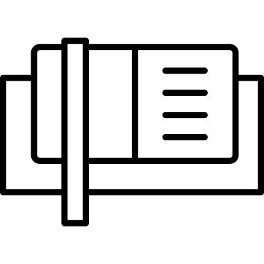 belge dosya simgesi ana hatları vektörü. klasör dosyası. belge verisi