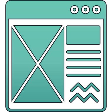 Web tarayıcı simgesi ile doldurulmuş ana hatlar biçimi