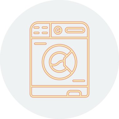 Çamaşır makinesi simgesi için vektör illüstrasyonu