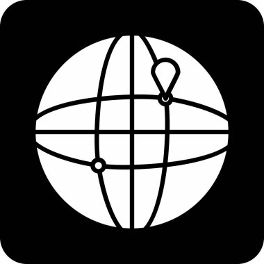 Dünya çapında web simgesi, vektör çizim