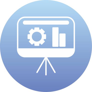 sunum vektörü simgesi modern basit vektör çizimi beyaz üzerinde izole