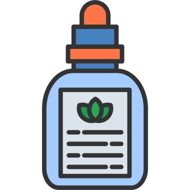 Bitkisel şişe ikonu. özet bitkisel şişe vektör simgesi rengi düz izole