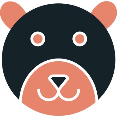 hayvan ayı memelisi simgesi düz stilde