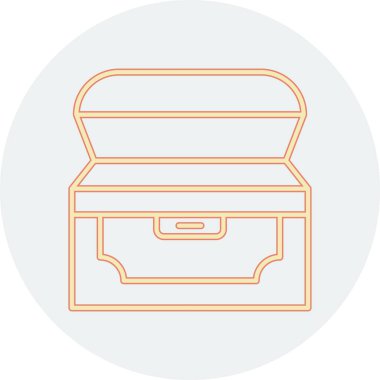 Açık konteyner kutusunun basit vektör renk resimleme simgesi