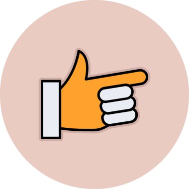 Baş parmağı havada el, illüstrasyon, vektör