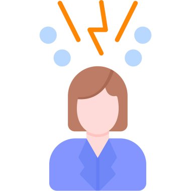 Beyin düz stil yaratıcı simge düşünüyor