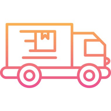 dağıtım kamyonu ikonu vektör çizimi