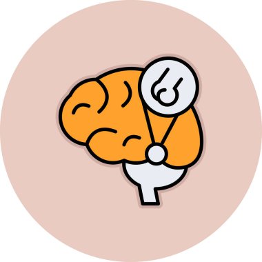 Beyin vektör simgesi çizimi soyut