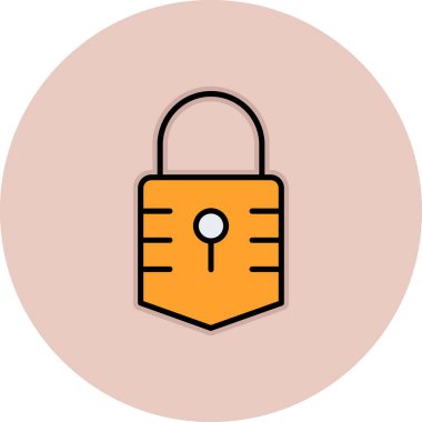 Kilit. Web simgesi basit illüstrasyon