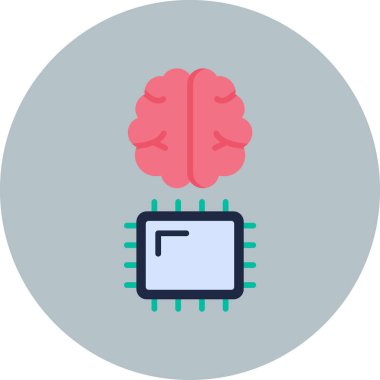 İşlemci simgesi. düz tasarım biçim vektör çizimi.