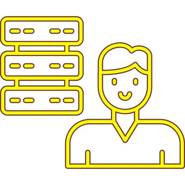 Sunucu. Web simgesi basit illüstrasyon