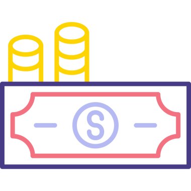 nakit Dolar ikon vektör illüstrasyonu