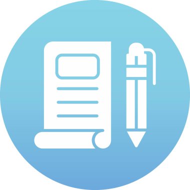 Kalem simgesini beyaz arkaplanda izole edilmiş düz moda biçiminde düzenle