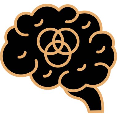 beyin ikonu vektör illüstrasyonu