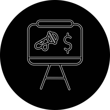 Para çantası simgesinin vektör illüstrasyonu