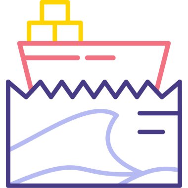 tekne simgesi, vektör illüstrasyonu basit tasarım