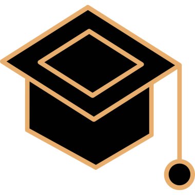 Düz stil eğitim şapkası mezuniyet simgesi