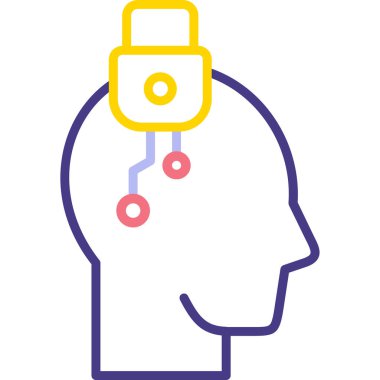 Beyin. Web simgesi basit illüstrasyon