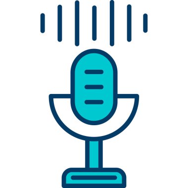 mikrofon simgesi. dış hat mikrofon vektör simgesi düz izole kontur