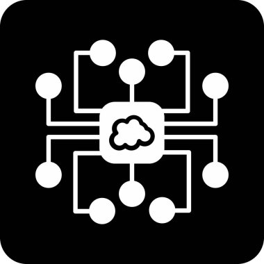 soyut arkaplanda bulut ağ simgesi izole edildi