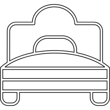 Yatağın basit vektör simgesi tasarımı çizimi