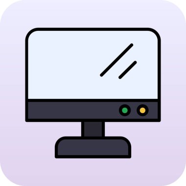 Bilgisayarı ekranlı, vektör illüstrasyonlu izle