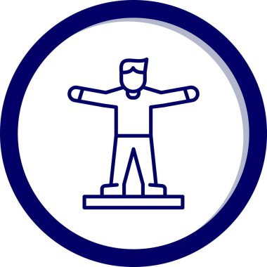 Dağ ikonunun tepesindeki adam, taslak tarzı