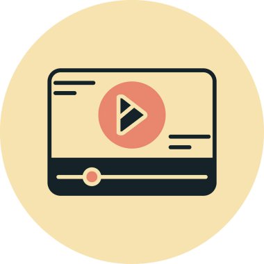 Video oynatıcı ikon vektör illüstrasyonu