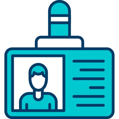 Kimlik kartı simgesi, vektör illüstrasyonu