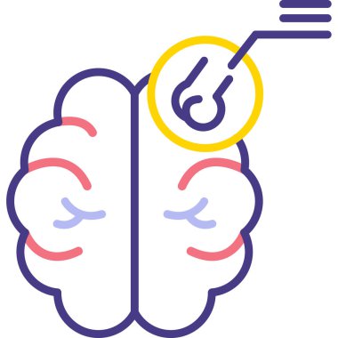 Beyin. Web simgesi basit illüstrasyon