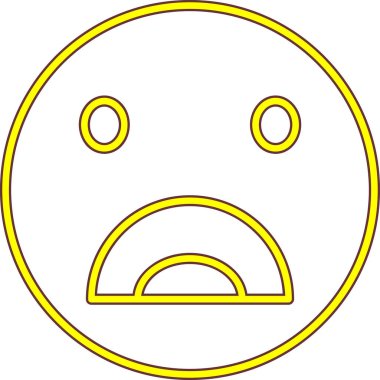 üzgün yüz simgesi, vektör illüstrasyonu